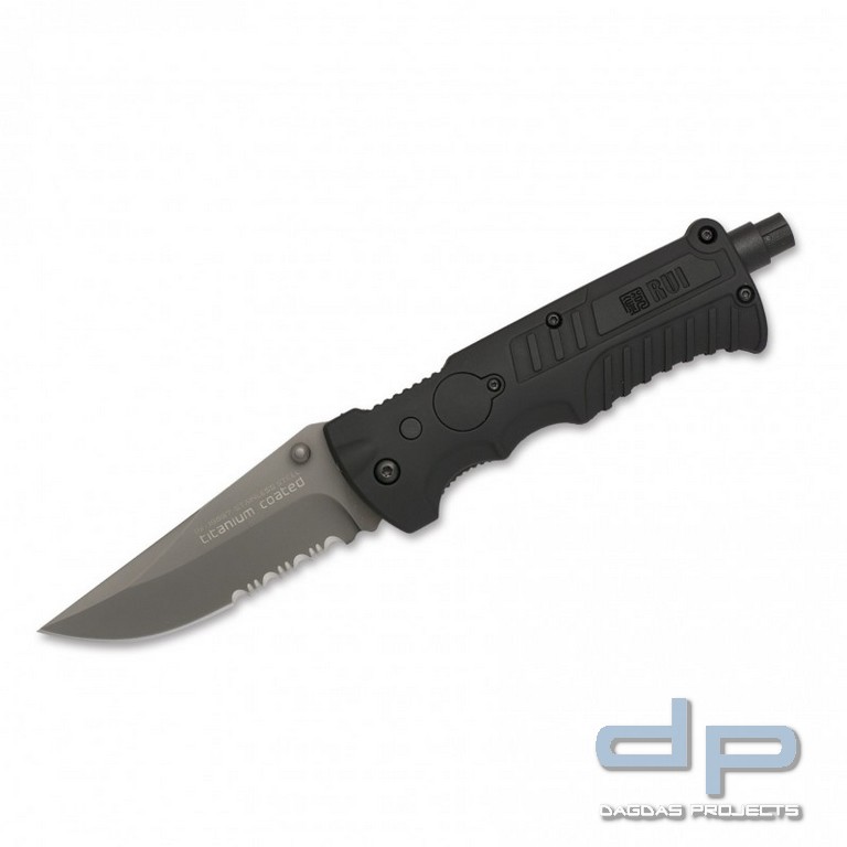 K25 -Night- Rescue Tool, integrierte LED, Glasbrecher und Nylonetui