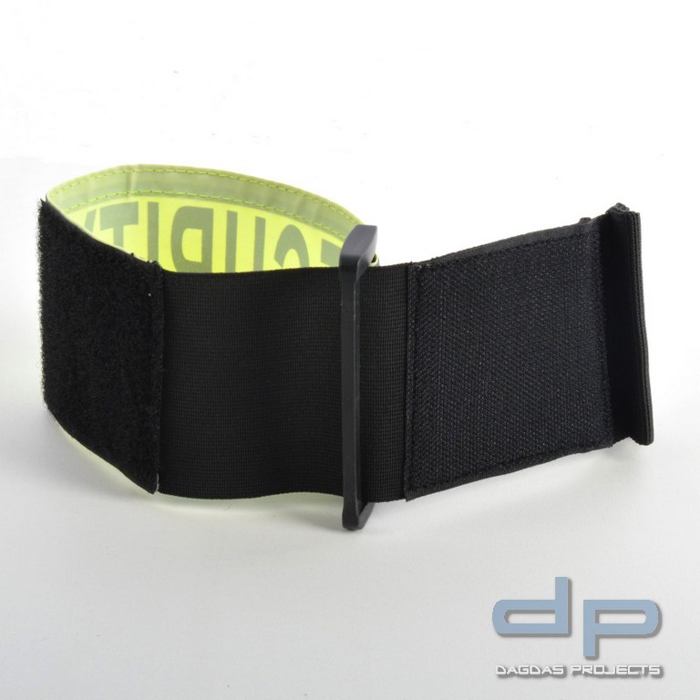 COP® Armbinde neongelb mit Reflexstreifen oben/unten und D-Ring, silber SECURITY