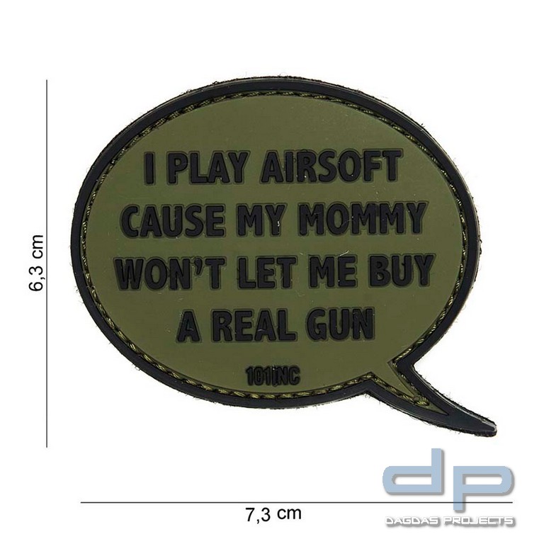 Emblem 3D PVC I Play Airsoft grün