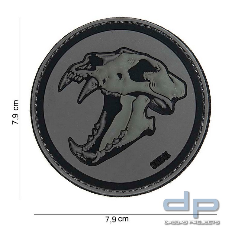 Emblem 3D PVC Sabertooth Tiger grau