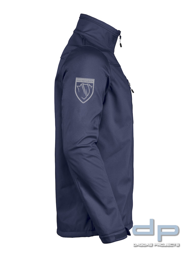 Behörden Softshelljacke Herren Dunkelblau mit 3 Fach Aufdruck MSS