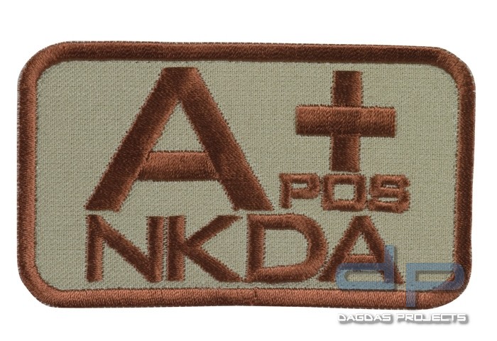 Blutgruppenkennzeichnung Sand/Braun A pos + NKDA
