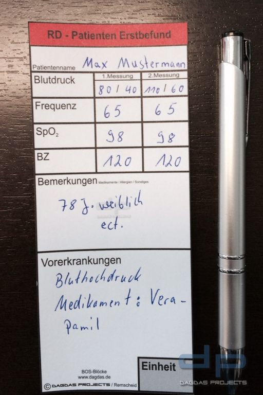BOS-Block Dagdas Projects klein für Patienten Erstbefund 14,8 X 6,2 cm