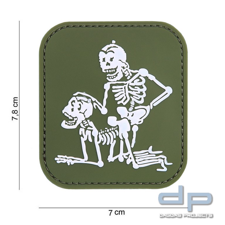 Emblem 3D PVC zwei Skeletten grün