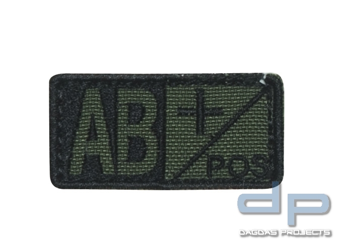 Blutgruppenpatch Oliv/Schwarz AB pos + 229AB+001