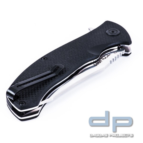 EDC Klappmesser TOUGH Skandinavischer Sandvik Stahl 12C27 schwarz von TEKUT
