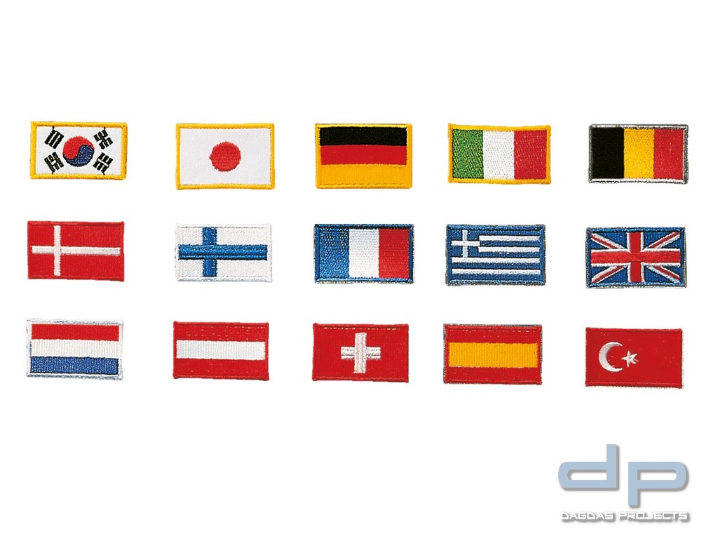Stickabzeichen Länderflaggen