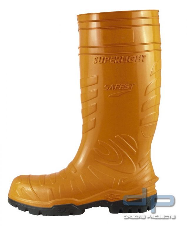 PU-Stiefel in Orange/Schwarz