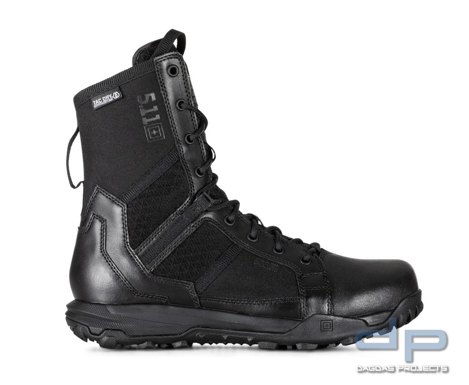 5.11® A/T™ 8" WATERPROOF SIDE ZIP BOOT REGULAR in Schwarz, Größe: US 8/ EU 41