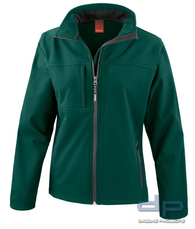 Ladies Classic Soft Shell Jacke in verschiedenen Farben mit Wunschaufdruck in reflex silber