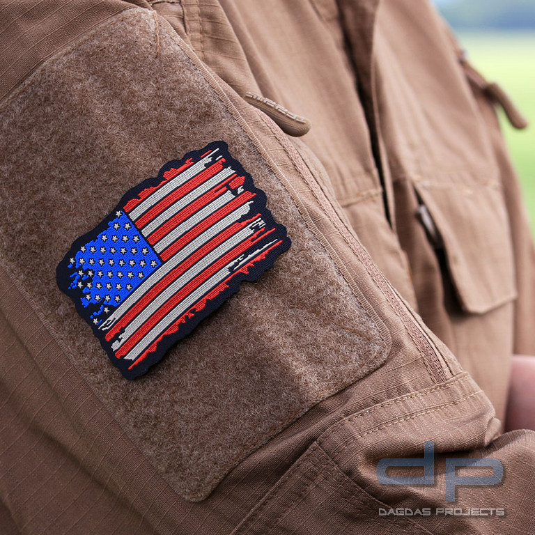 Emblem Stoff fein gewebt Flagge USA Vintage