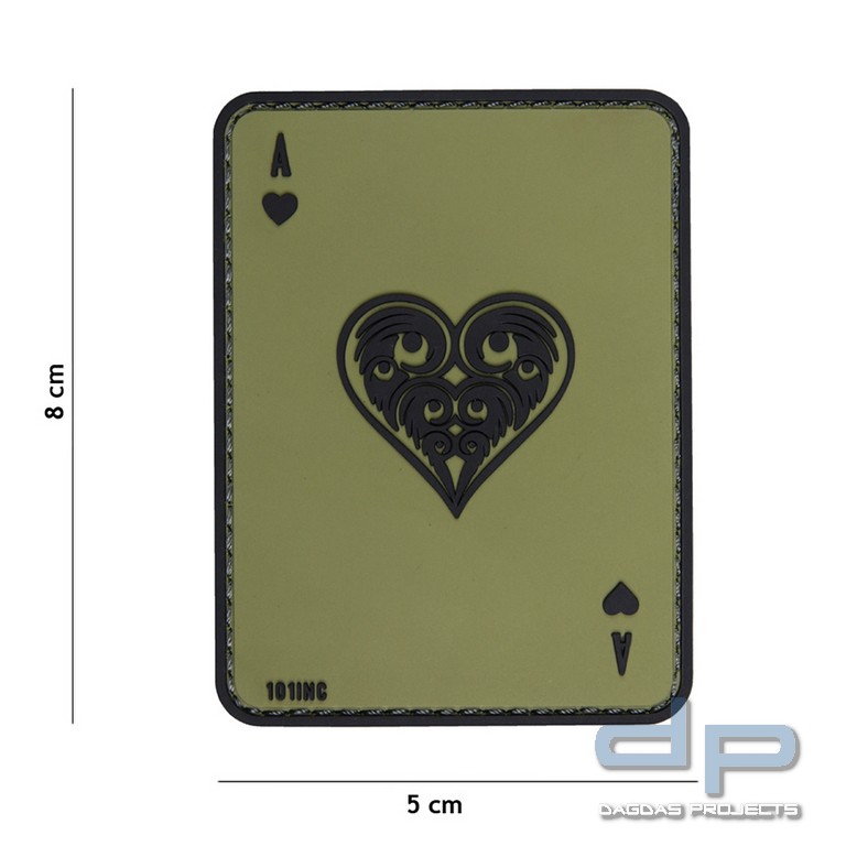 Emblem 3D PVC Herz As grün