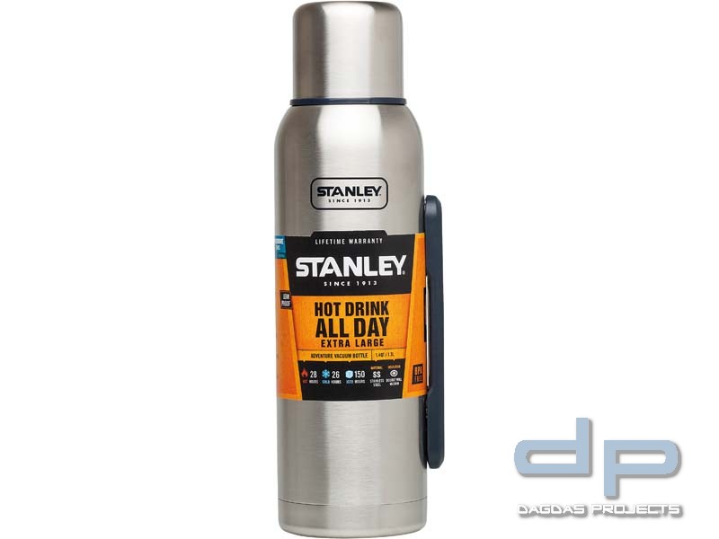 Stanley XL Adventure Vacuum Bottle, 1,3 Liter, 18/8 Stahl,  isolierender Trinkbecher, weite Öffnung