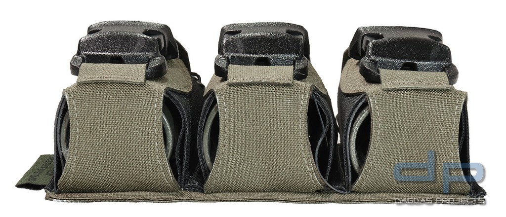 WAS Laser Cut Triple Flash Bang Pouch Ranger Green