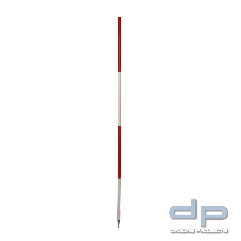 Nestle Holzfluchtstab, einteilig, runde Rohrspitze, rot/weiß, 2,0 m