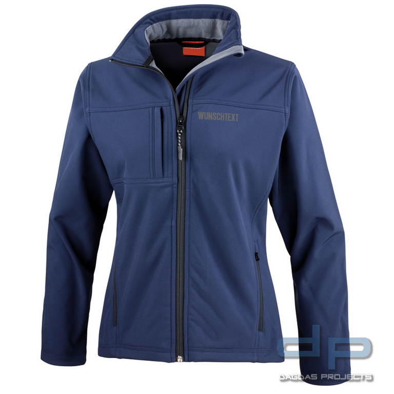 Ladies Classic Soft Shell Jacke in verschiedenen Farben mit Wunschaufdruck in reflex silber