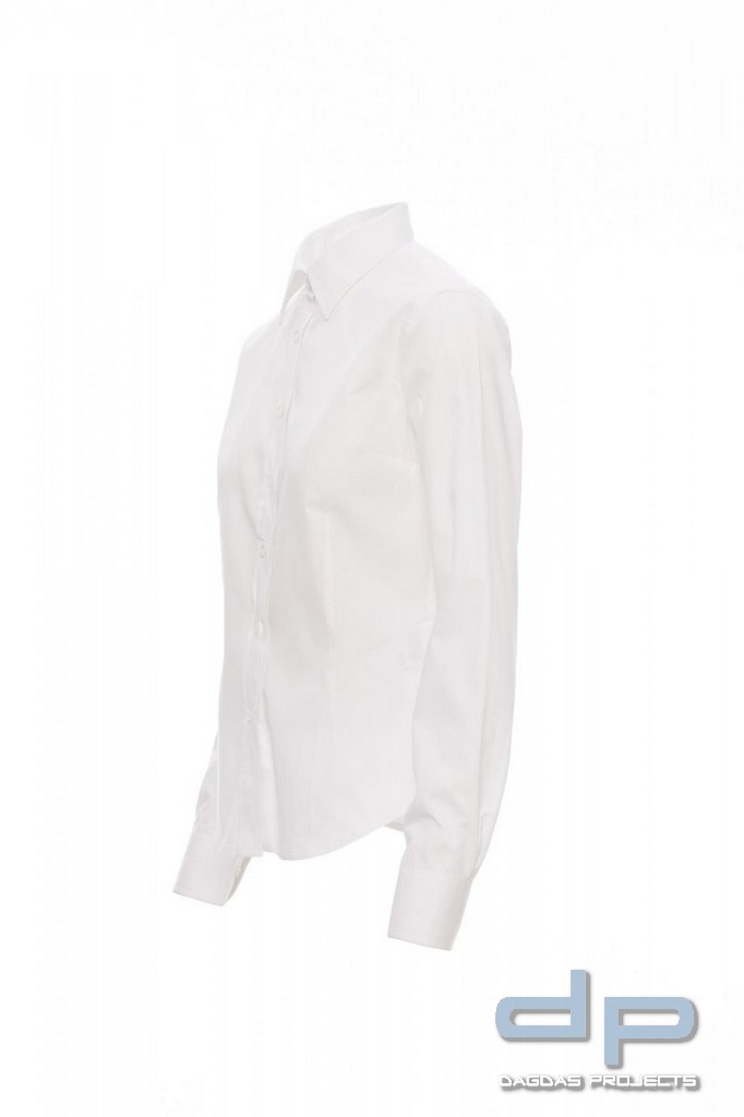 Payper Damenbluse "Manager Lady" in Hellblau und Weiß mit Aufdruck nach Wunsch