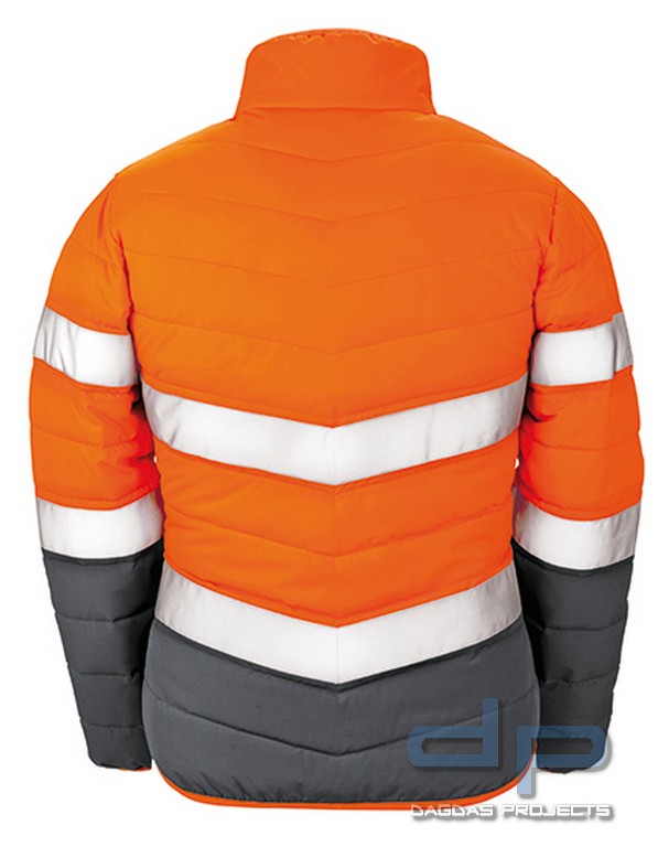 Womens Soft Padded Safety Jacket mit Wunschaufdruck auf Brust in reflex silber