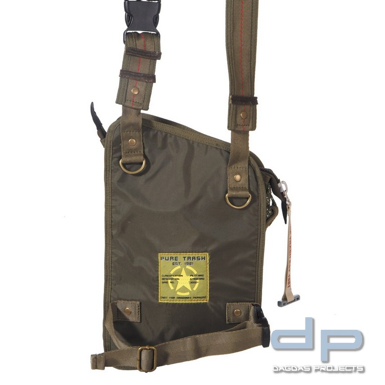 Schultertasche, Nylon, "PT", oliv