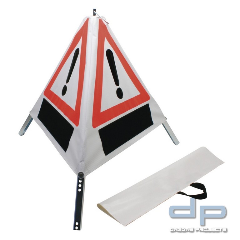 Dönges Klett-Faltsignal 90 cm retrorefl. mit 3 x Flauschfläche und Tasche