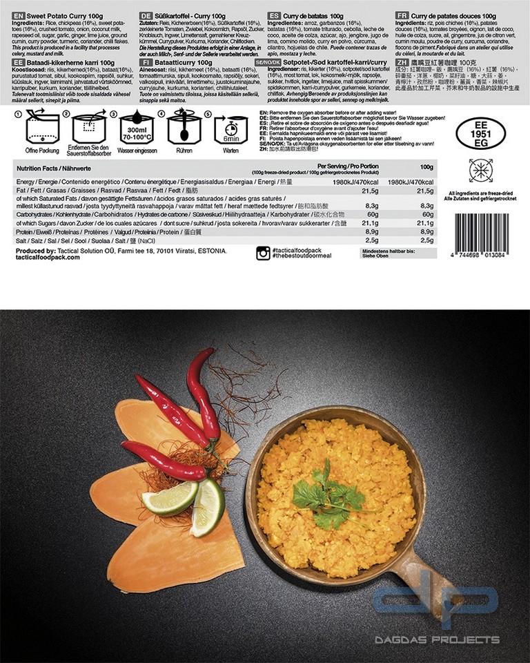 TACTICAL FOODPACK® SWEET POTATO CURRY VP2