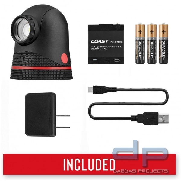 COAST Crew PM500R Lampe (700 Lumen, wiederaufladbar)