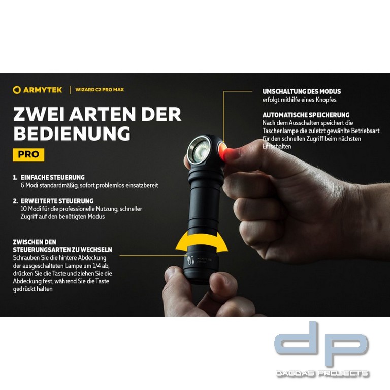ARMYTEK Multifunktionslampe Wizard C2 Pro inkl. Akku