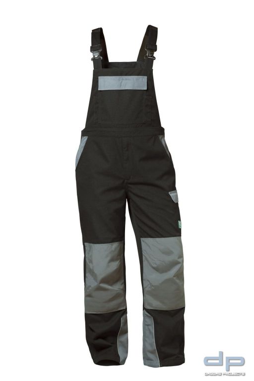 Canvas-Latzhose in Schwarz/Grau