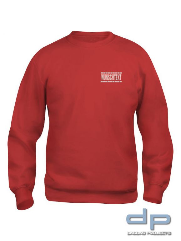Clique Basic Roundneck mit Wunschaufdruck gestrichelte Linien in verschiedenen Farben