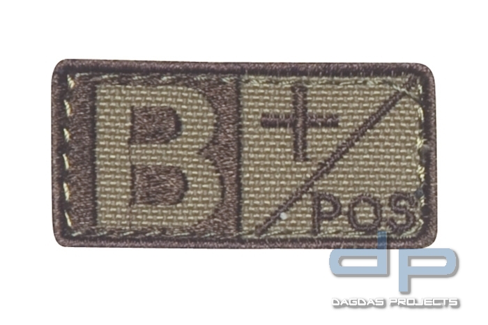 Blutgruppenpatch Coyote/Braun B pos + 229B+003