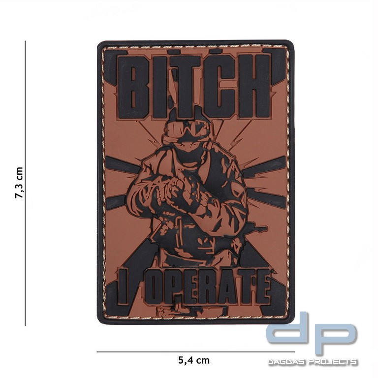 Emblem 3D PVC Bitch braun