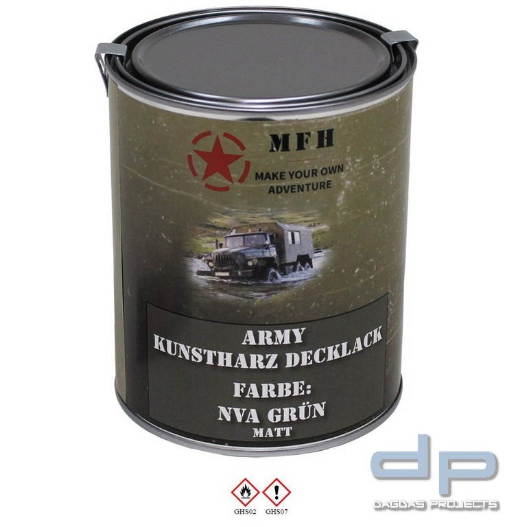 Farbdose, "Army" NVA GRÜN, matt, 1 Liter