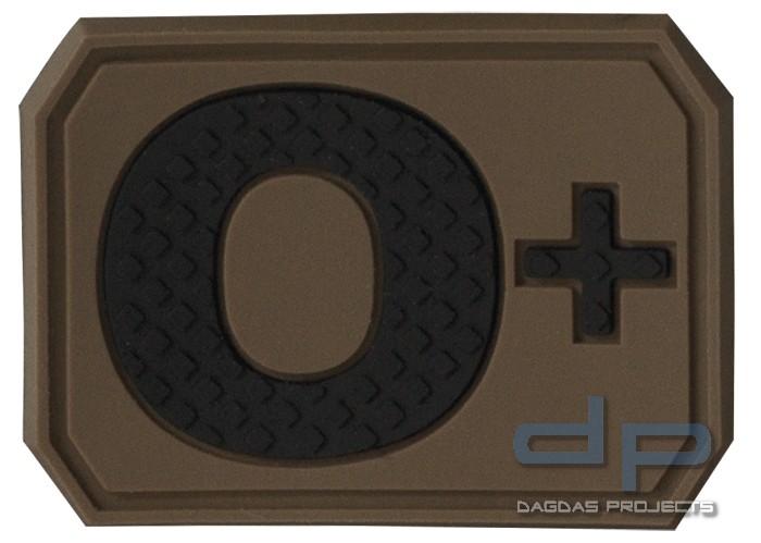 3D Blutgruppenpatch 0 Positiv Oliv oder Coyote