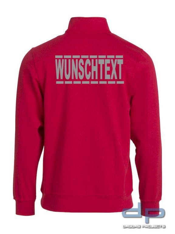 Sweat Jacke Behörde mit Wunschaufdruck gestrichelte Linien in verschiedenen Farben