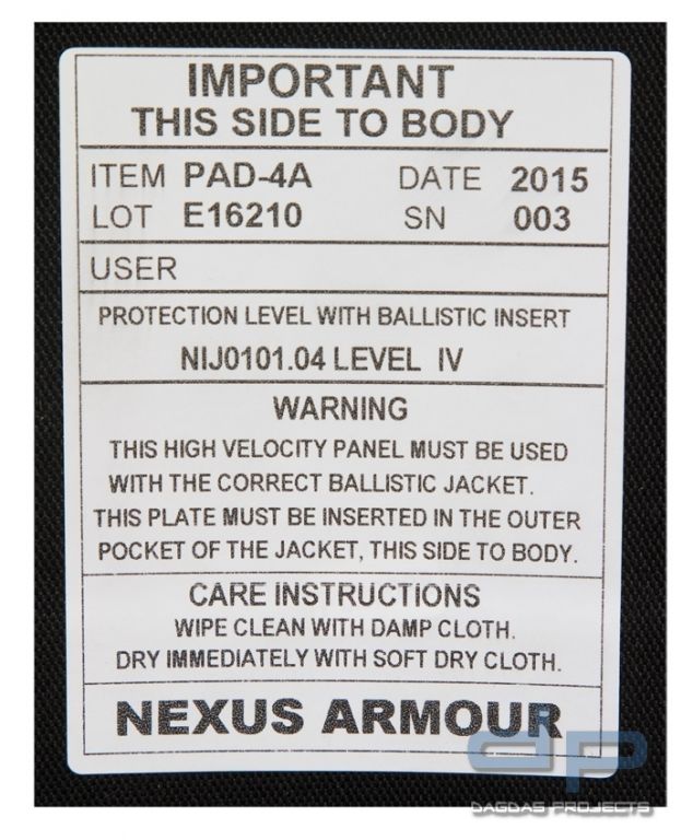 NEXUS Plate Level 4 Double Curve Front/Rear