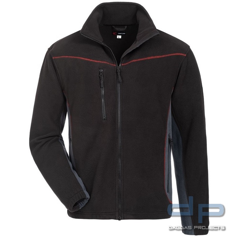 FLEECE-JACKE in schwarz/grau