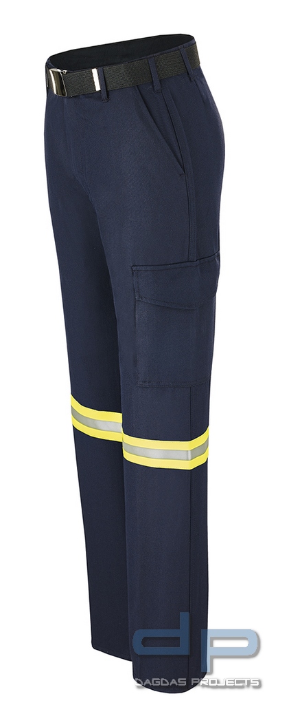Bundhose HuPF Teil 2 dunkelblau mit Reflexstreifen 100% Baumwolle