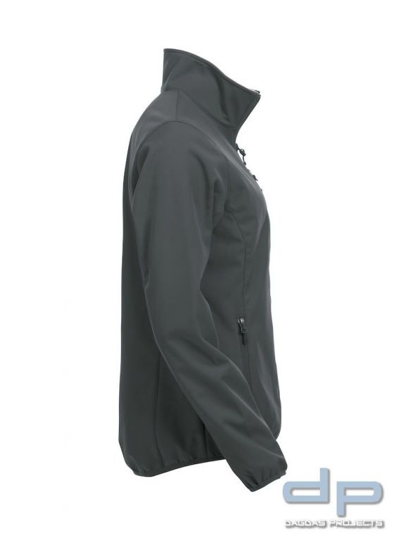 Basic Softshell Jacket Ladies mit reflektierend silbernem Wunschaufdruck in verschiedenen Farben
