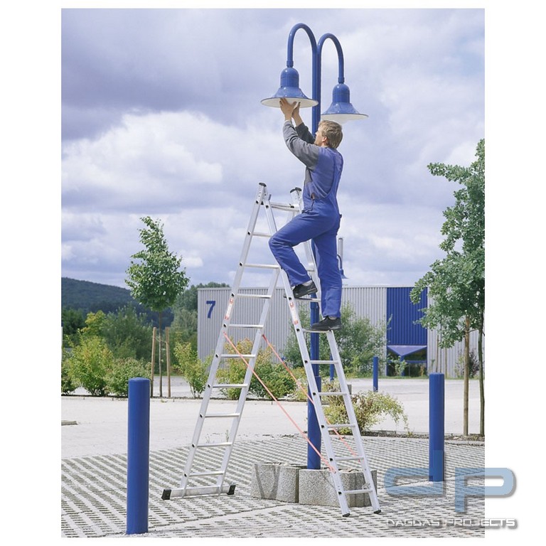 Alu-Mehrzweckleiter 2-teilig, Sprossenanzahl 2 x 8, 410 / 245 cm