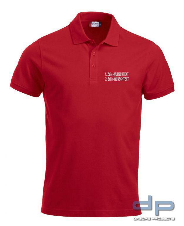 Premium Polo mit 2 zeiligem Wunschaufdruck in verschiedenen Farben