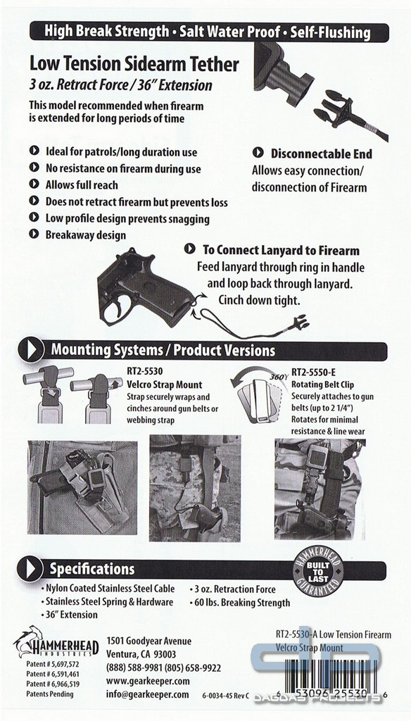 Gearkeeper Kurzwaffen RT2-5530-A Molle+Velcro BK