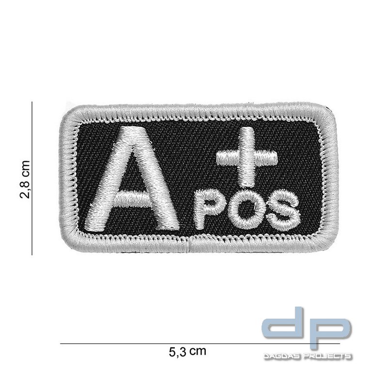 Emblem Blutgruppe A+Positiv schwarz