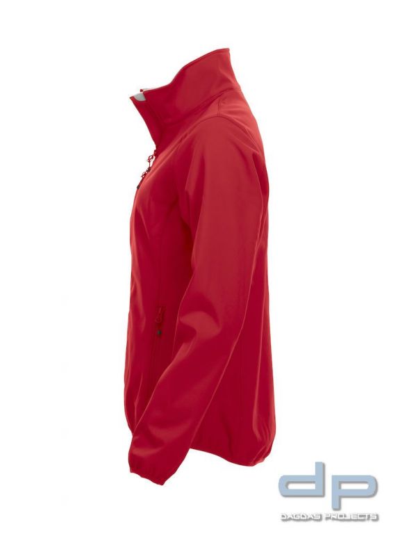 Basic Softshell Jacket Ladies mit reflektierend silbernem Wunschaufdruck in verschiedenen Farben