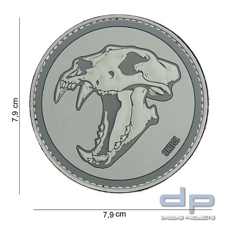 Emblem 3D PVC Sabertooth Tiger grau