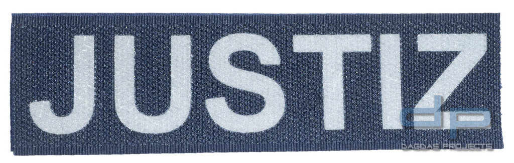 REFLEKTIERENDER SCHRIFTZUG JUSTIZ KLETT KLEIN DKL.BLAU