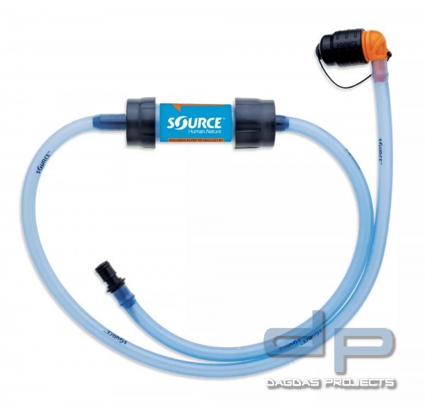 Source Trinkschlauch + Sawyer Wasserfilter in blau