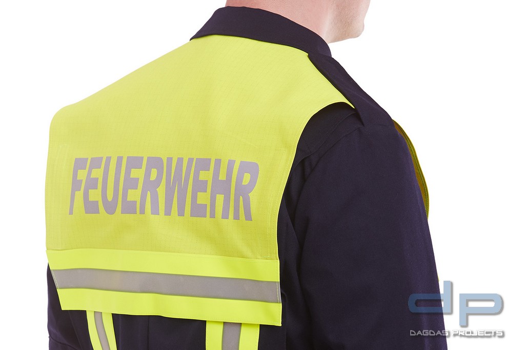 Koller gelb mit Reflexaufschrift FEUERWEHR