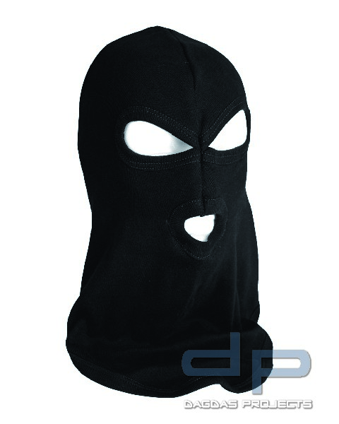 KOPFHAUBE BALACLAVA 3-LOCH COTTON SCHW. VPE 12