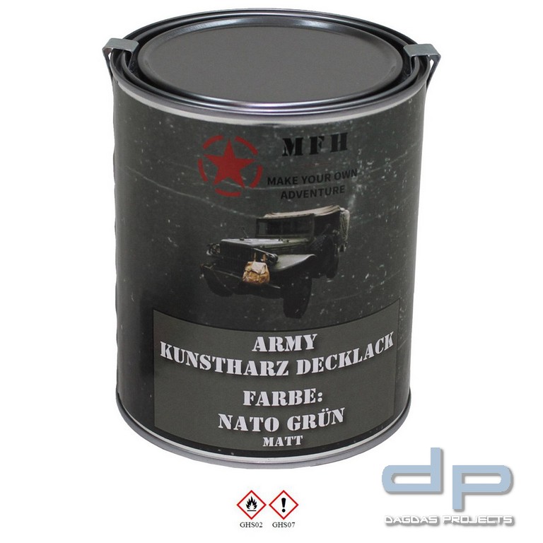 Farbdose, "Army" NATO GRÜN, matt, 1 Liter