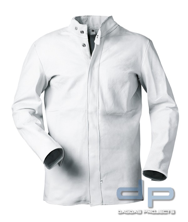 Vollleder Jacke in Weiß